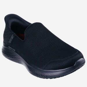 Skechers Men's Black Mesh Slip-On Loafers
